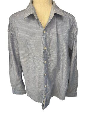 Perry Ellis Mens Blue Button-Up Shirt Classic Fit XXL